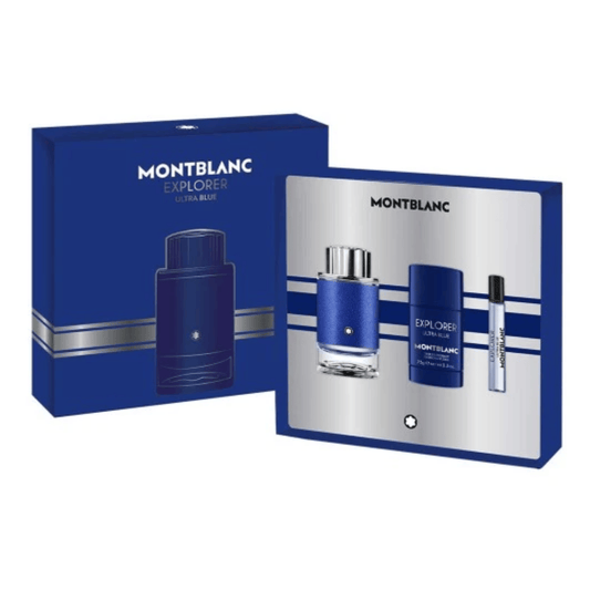 Set MONT BLANC EXPLORER ULTRA BLUE 3 PIEZAS