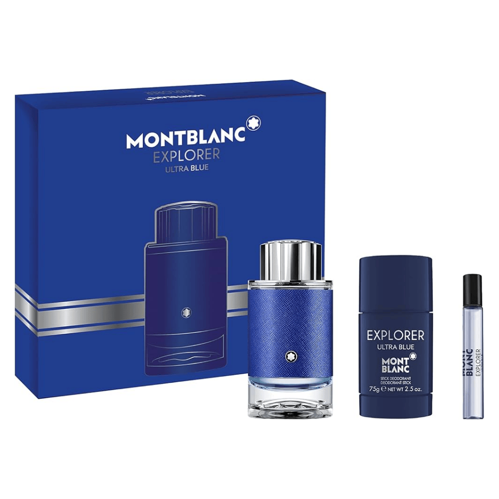 Set MONT BLANC EXPLORER ULTRA BLUE 3 PIEZAS